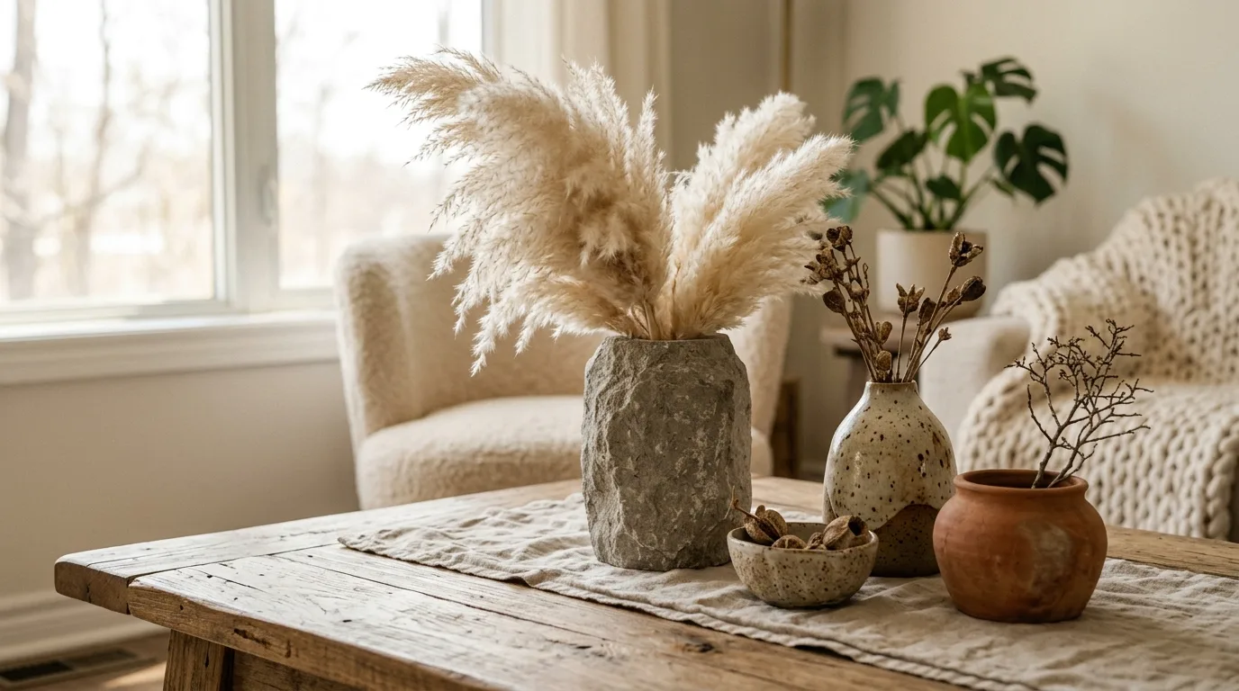 Use warm wood to ground the cleaner modern lines inspiration for an organic modern living room.